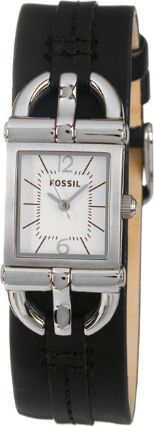 Uhrenarmband Fossil ES2636 Leder Schwarz 7mm